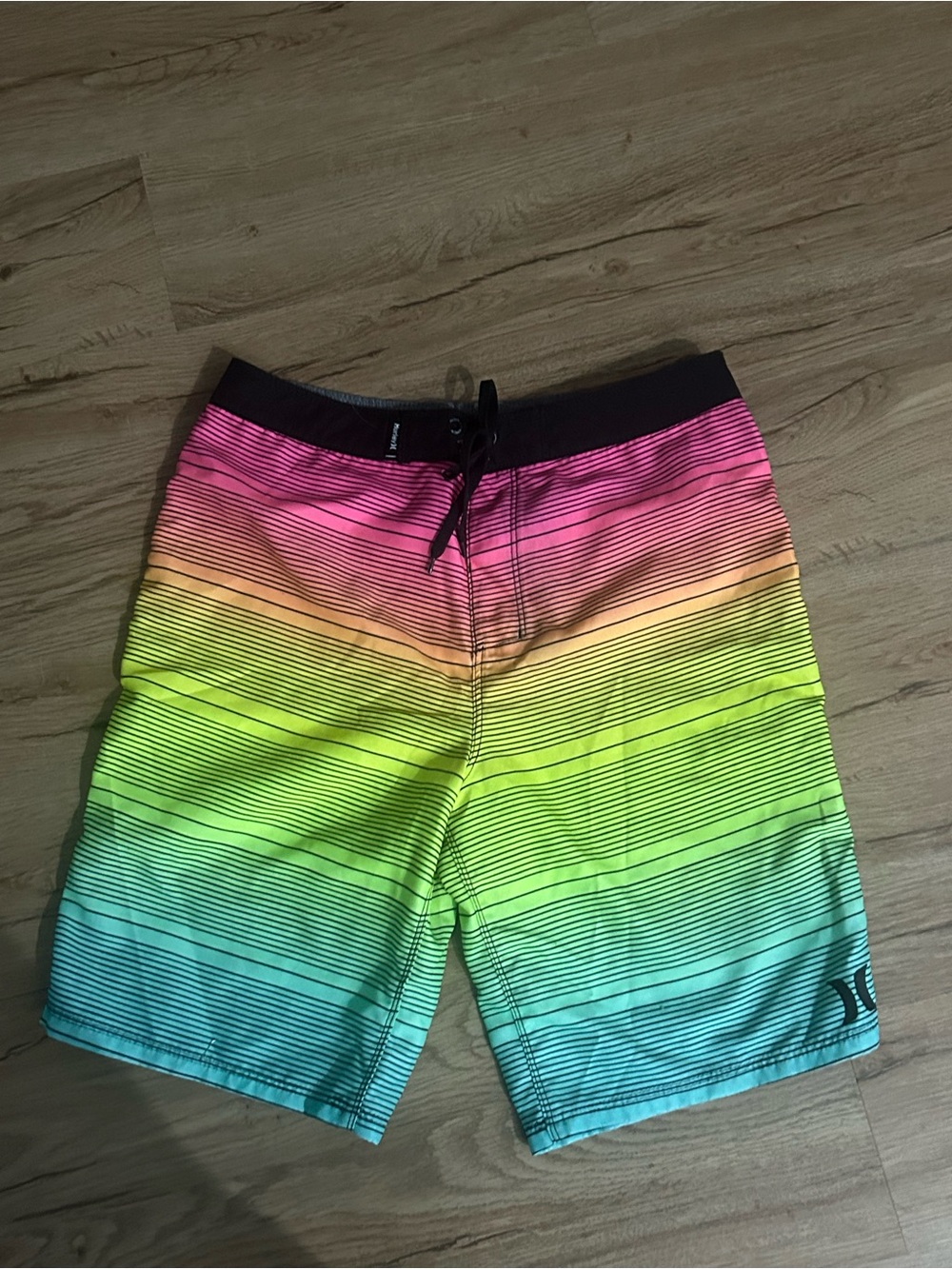 Hurley Board Shorts Boys Size 18 Drawstring Multi Color Youth Beach Surf EUC